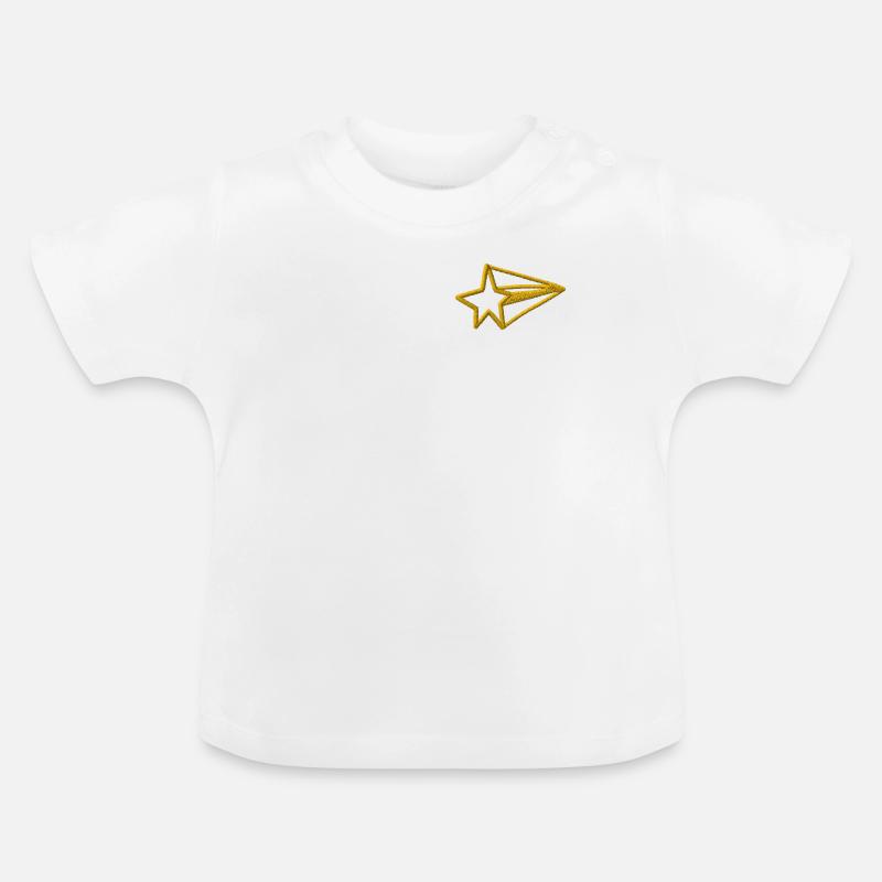 Étoile brodée - T-shirt bio col rond Bébé - blanc