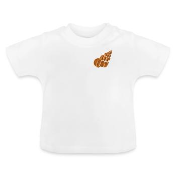 Concha bordada - Camiseta orgánica para bebé con cuello redondo - blanco - delante