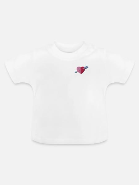 Heart - Baby Bio-T-Shirt mit Rundhals - Weiß