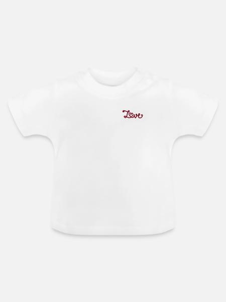 Love - Baby Bio-T-Shirt mit Rundhals - Weiß