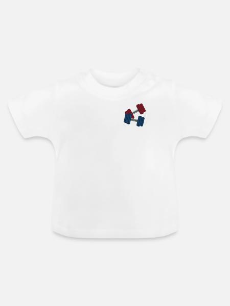 Hanteln - Baby Bio-T-Shirt mit Rundhals - Weiß
