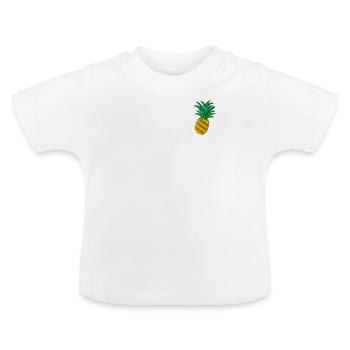 Ananas - Baby Bio-T-Shirt mit Rundhals - Weiß - Vorne