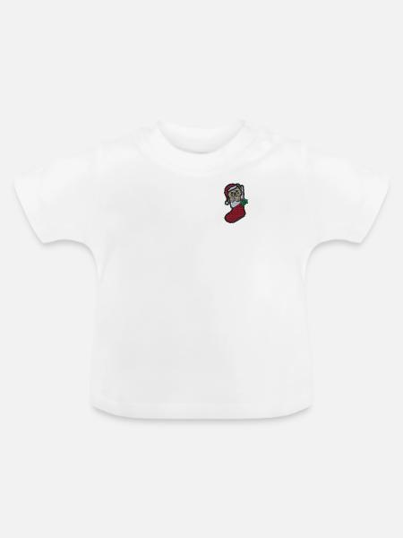 julebjørn - Økologisk T-shirt til baby, rund hals - hvid
