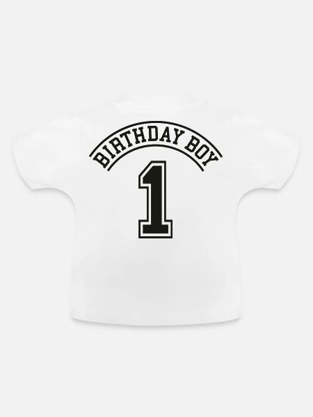 Birthday boy 1 jahre - Baby Bio-T-Shirt mit Rundhals - Weiß