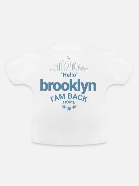 Design Brooklyn Zurück nach Hause - Baby Bio-T-Shirt mit Rundhals - Weiß