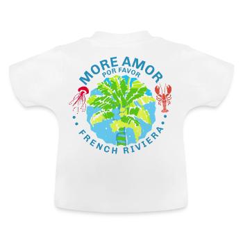 Palme tropicale Riviera française - T-shirt bio col rond Bébé - blanc - Dos
