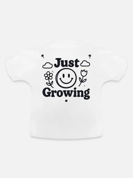 Just Growing - Baby Bio-T-Shirt mit Rundhals - Weiß