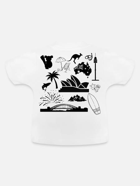 Sydney in symbols - Baby Bio-T-Shirt mit Rundhals - Weiß