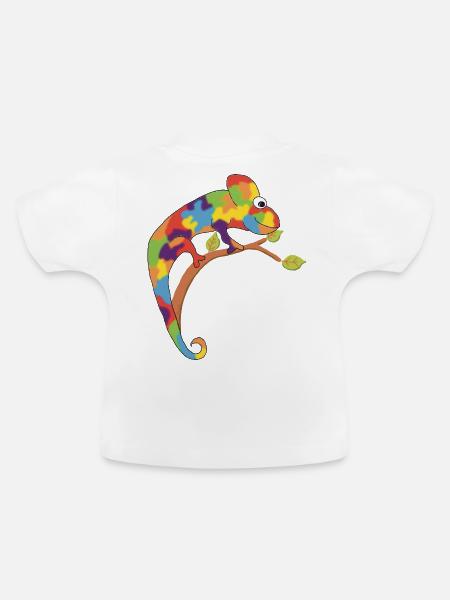 Ich bin ein Chamäleon - Baby Bio-T-Shirt mit Rundhals - Weiß