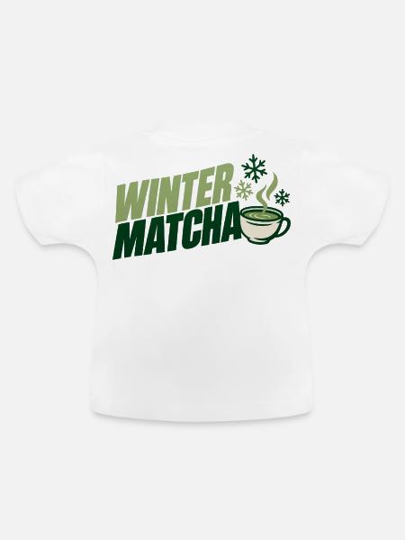 Grüne Winter Matcha Tasse - Baby Bio-T-Shirt mit Rundhals - Weiß