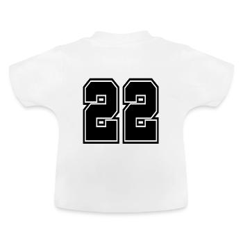22 Rückennummer Collegestyle Football Fußball Zahl - Baby Bio-T-Shirt mit Rundhals - Weiß - Hinten