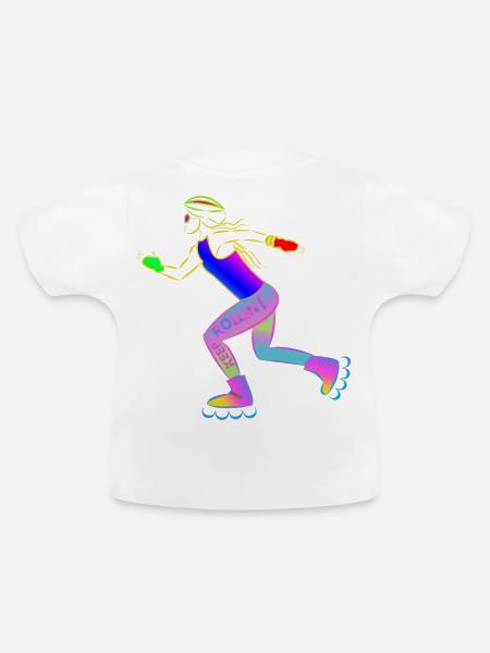 Roller Girl - Keep Rolling - Baby Bio-T-Shirt mit Rundhals - Weiß