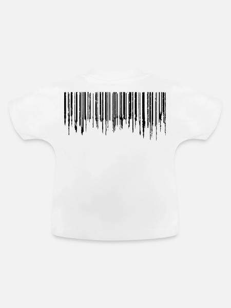 Barcode - Black - Baby Bio-T-Shirt mit Rundhals - Weiß