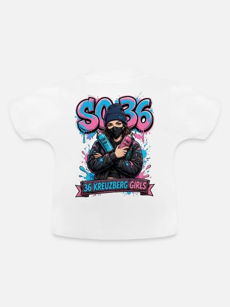 Kreuzberg Graffiti 36 Girls - Baby Bio-T-Shirt mit Rundhals - Weiß