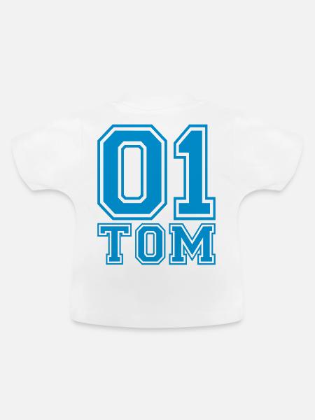 Tom - Name - Baby Bio-T-Shirt mit Rundhals - Weiß