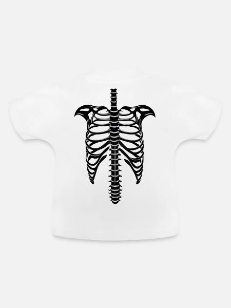 Halloween, Brustkorb, Skelett - Baby Bio-T-Shirt mit Rundhals - Weiß