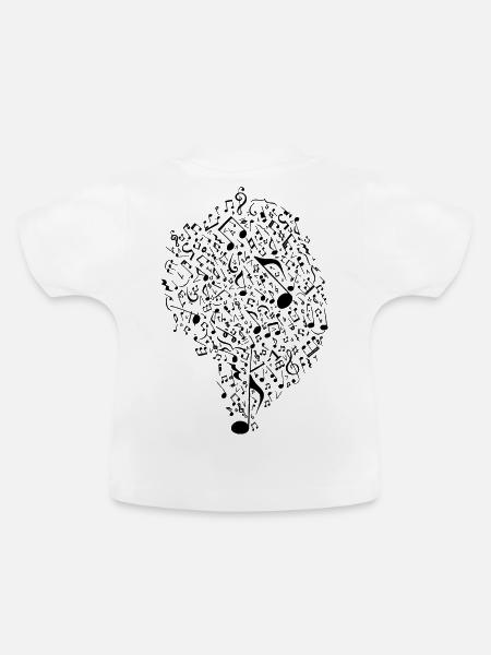Noten Musik - Baby Bio-T-Shirt mit Rundhals - Weiß