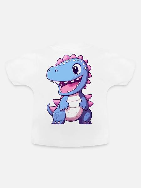 Dinosaurier, Dino, Fossil - Baby Bio-T-Shirt mit Rundhals - Weiß
