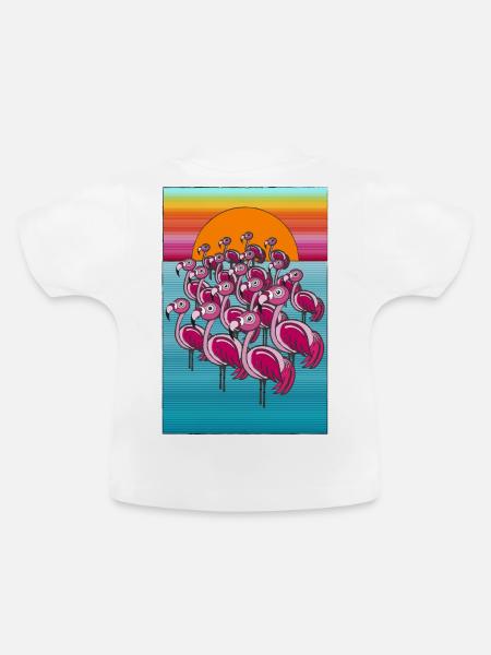 Flamingosssss - Baby Bio-T-Shirt mit Rundhals - Weiß