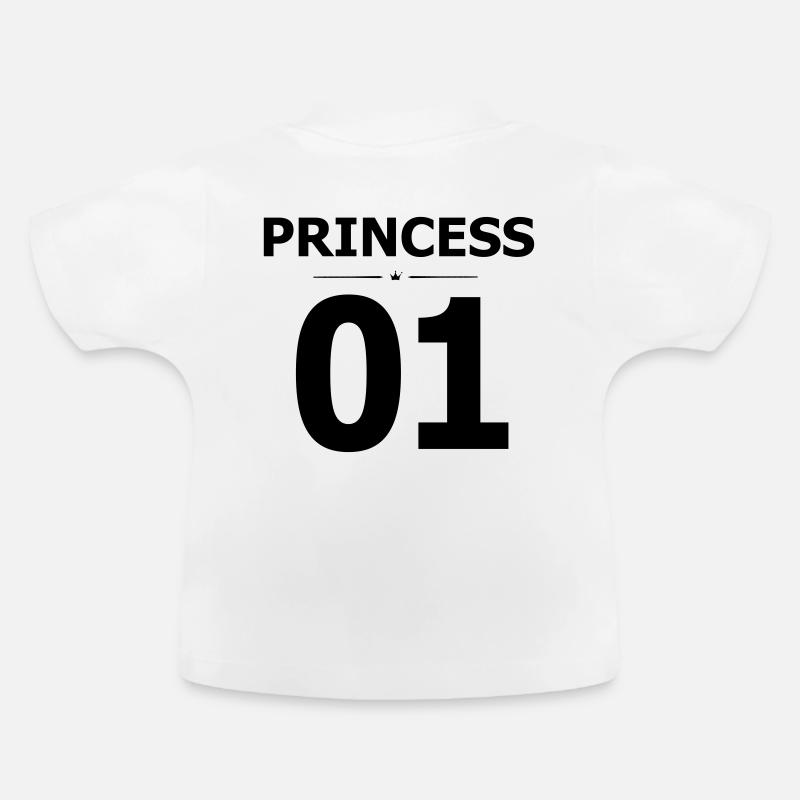 PRINCESS - Baby Organic T-Shirt with Round Neck - white