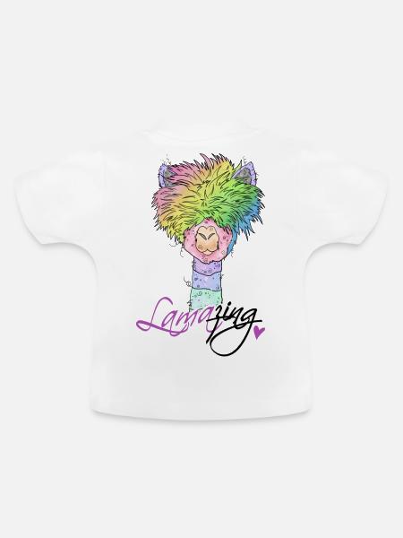 Lama* zing - Baby Bio-T-Shirt mit Rundhals - Weiß