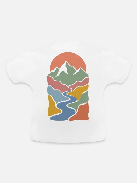 Mountain Valley - Baby Bio-T-Shirt mit Rundhals - Weiß