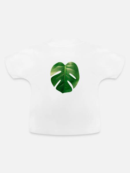 Blatt - Baby Bio-T-Shirt mit Rundhals - Weiß