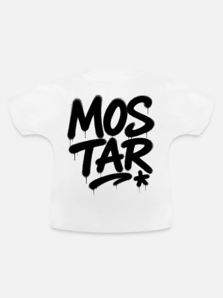 Mostar Graffiti Spray Art - Baby Bio-T-Shirt mit Rundhals - Weiß
