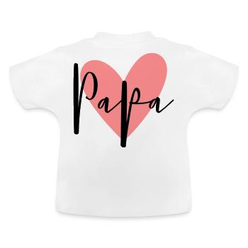 Dad heart love family gift - Baby Organic T-Shirt with Round Neck - white - Back