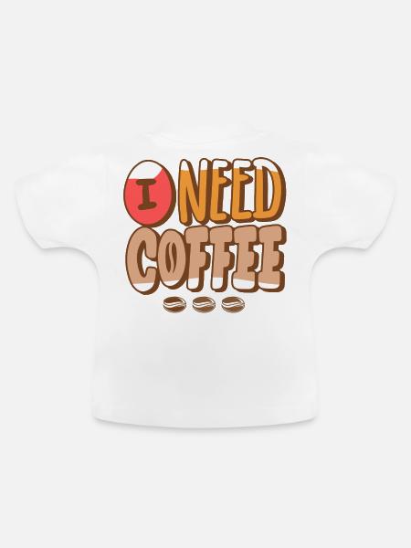 Kaffee, Kaffeeventilator, Kaffeebohne - Baby Bio-T-Shirt mit Rundhals - Weiß
