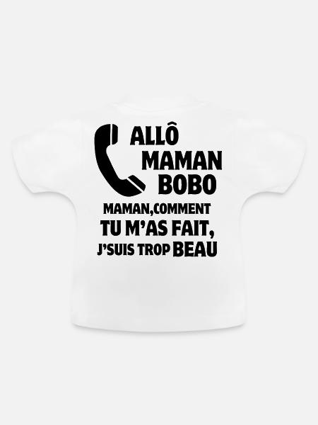 Mama, Super-Mama, Mutter und Sohn - Baby Bio-T-Shirt mit Rundhals - Weiß