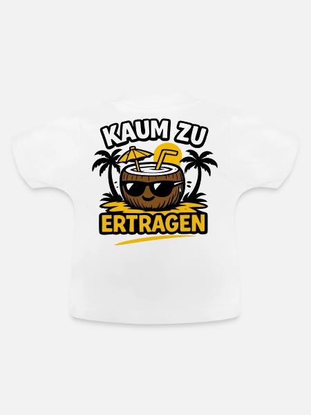 Kokosnuss Strandheld  - Baby Bio-T-Shirt mit Rundhals - Weiß