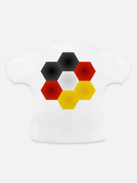 Honigwaben Farbenspiel Deutschlandfahne. - Baby Bio-T-Shirt mit Rundhals - Weiß