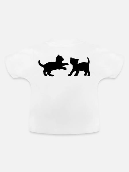 Zwei Kätzchen, die - Baby Bio-T-Shirt mit Rundhals - Weiß