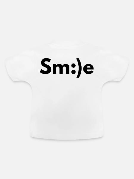 lächelnd, lächelnd, lächelnd - Baby Bio-T-Shirt mit Rundhals - Weiß