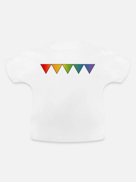 Regenbogen queer triangles - Baby Bio-T-Shirt mit Rundhals - Weiß