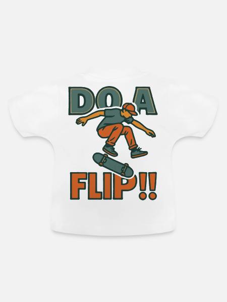 Machen Sie einen Flip DO - Baby Bio-T-Shirt mit Rundhals - Weiß