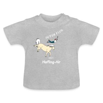 Hafling Air Haflinger Pferd Pferdeliebhaber - Baby Bio-T-Shirt mit Rundhals - Grau meliert - Vorne