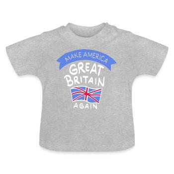 Maak Amerika Groot-Brittannië opnieuw een geschenk - Baby biologisch T-shirt met ronde hals - grijs gemêleerd - Voor