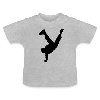 break dance - T-shirt bio col rond Bébé - gris chiné - Devant