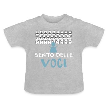 Direttore di coro - Sento delle voci! - Baby Bio-T-Shirt mit Rundhals - Grau meliert - Vorne