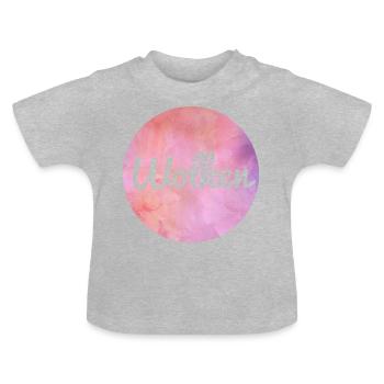 nuages - T-shirt bio col rond Bébé - gris chiné - Devant