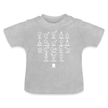 Symboles de genre Diversité Diversité en blanc - T-shirt bio col rond Bébé - gris chiné - Devant