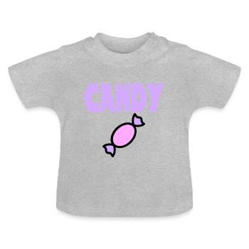 candy sweet candy - Baby Organic T-Shirt with Round Neck - heather grey - Front