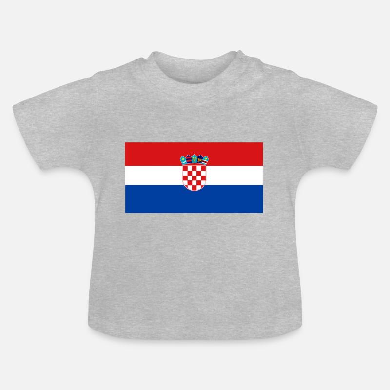 Croatie - T-shirt bio col rond Bébé - gris chiné