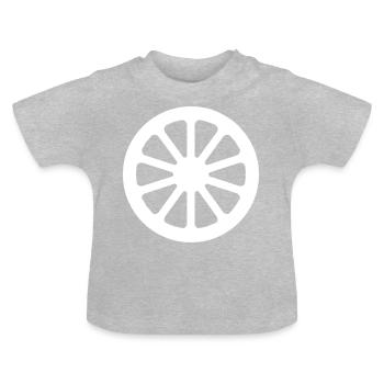 roue - T-shirt bio col rond Bébé - gris chiné - Devant