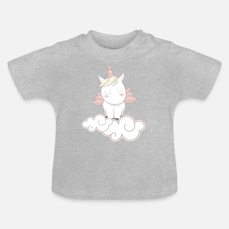 licorne - T-shirt bio col rond Bébé - gris chiné