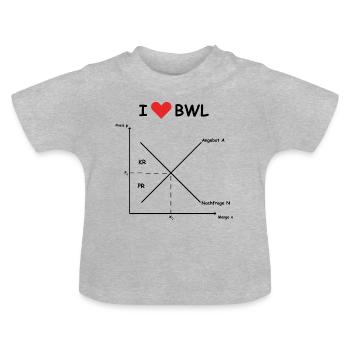 i herz bwl - Baby Bio-T-Shirt mit Rundhals - Grau meliert - Vorne
