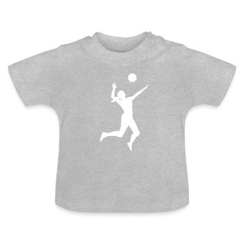 Volleyball Weiblich - Baby Bio-T-Shirt mit Rundhals - Grau meliert - Vorne