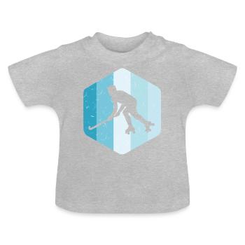 Roll hockey player - Baby Organic T-Shirt with Round Neck - heather grey - Front